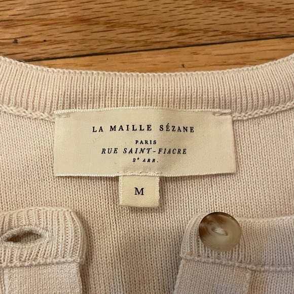 Sezane Alexis Striped Long Sleeve 100% Cotton Henley sweater size M - Picture 4 of 8